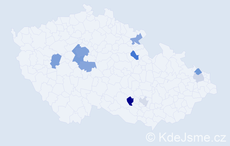 Jméno: 'Kazi', počet výskytů 23 v celé ČR