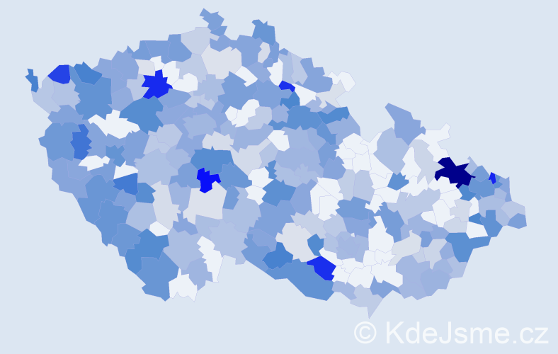Jméno: 'Vladěna', počet výskytů 581 v celé ČR