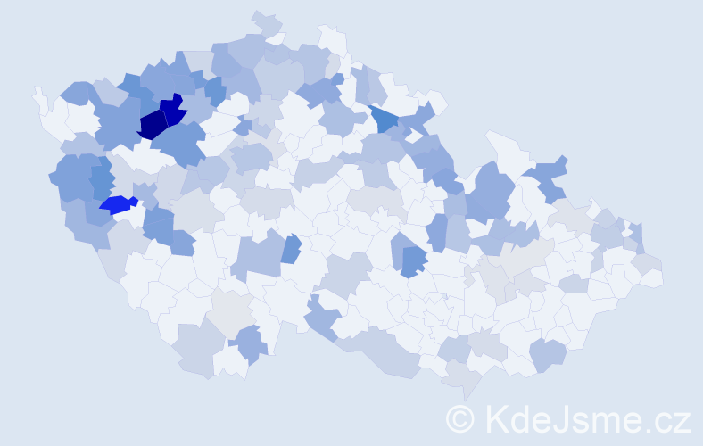 Jméno: 'Slavěna', počet výskytů 224 v celé ČR