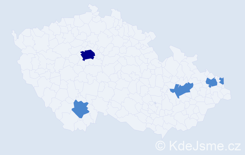 Jméno: 'Sevda', počet výskytů 7 v celé ČR