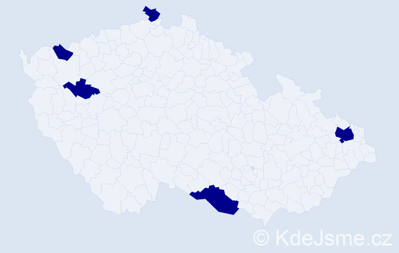 Jméno: 'Van Lan', počet výskytů 5 v celé ČR