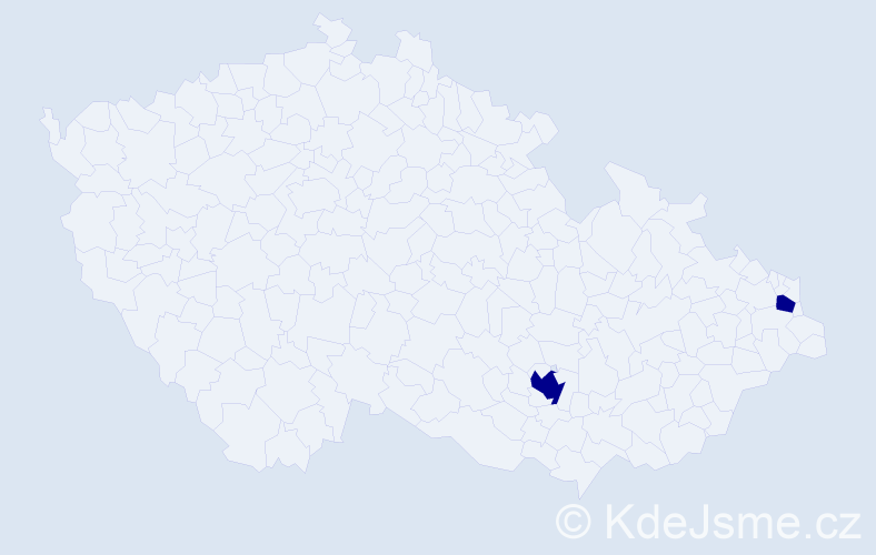 Jméno: 'Juana', počet výskytů 2 v celé ČR