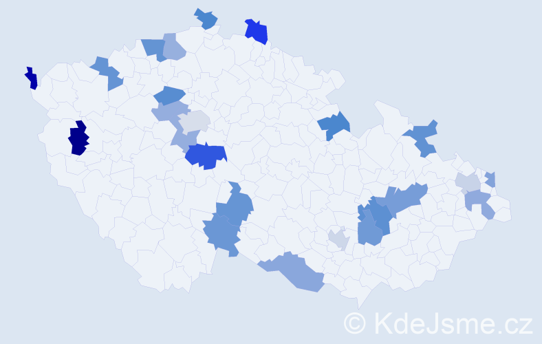 Jméno: 'Jirka', počet výskytů 29 v celé ČR