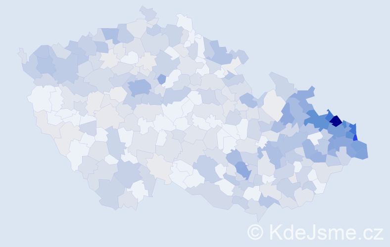 Jméno: 'Bruno', počet výskytů 1084 v celé ČR