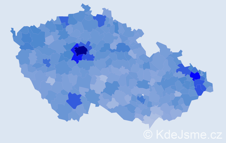 Jméno: 'Daniela', počet výskytů 26441 v celé ČR