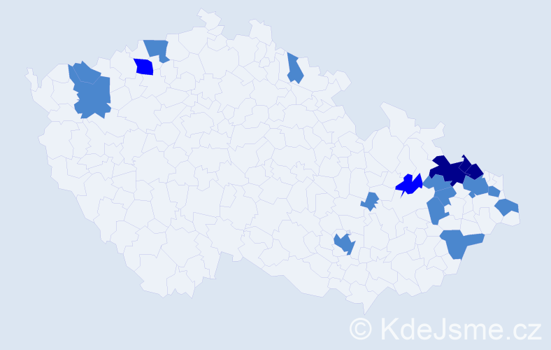 Jméno: 'Konrad', počet výskytů 26 v celé ČR