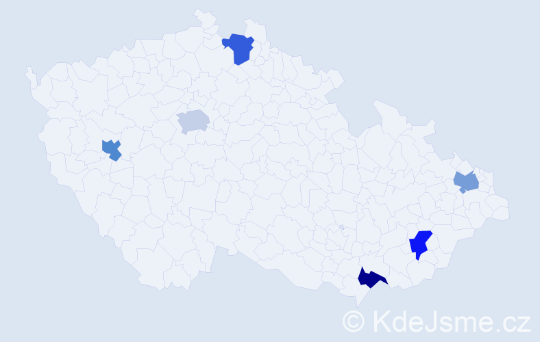 Jméno: 'Jan Gabriel', počet výskytů 6 v celé ČR