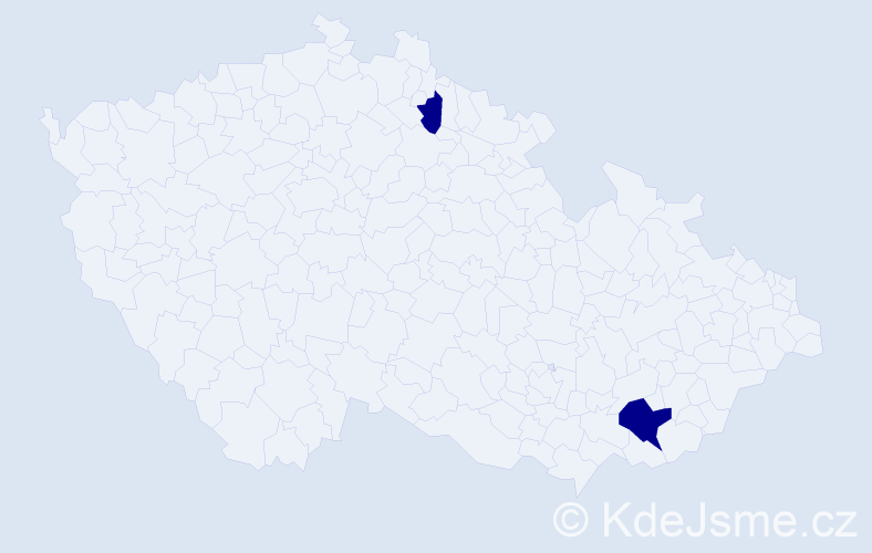 Jméno: 'Kryštof Mikuláš', počet výskytů 2 v celé ČR