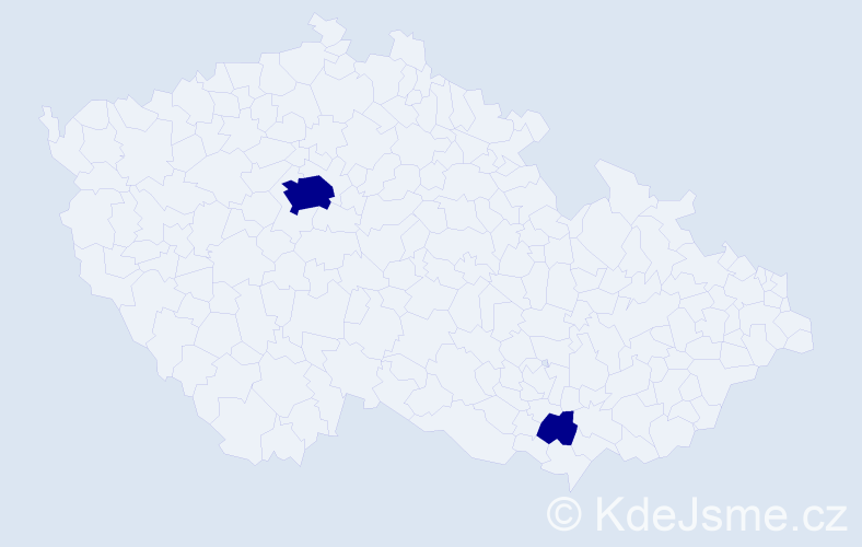 Jméno: 'David Kryštof', počet výskytů 2 v celé ČR