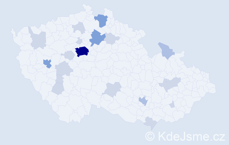 Jméno: 'Rodica', počet výskytů 43 v celé ČR