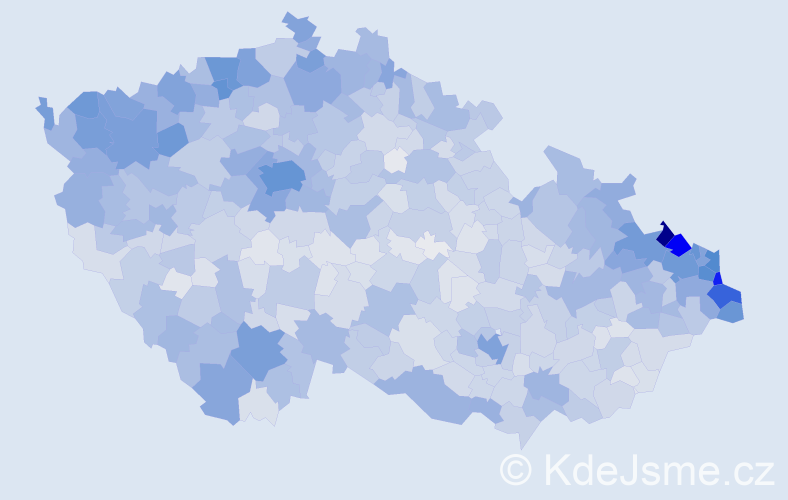 Jméno: 'Kristina', počet výskytů 8187 v celé ČR