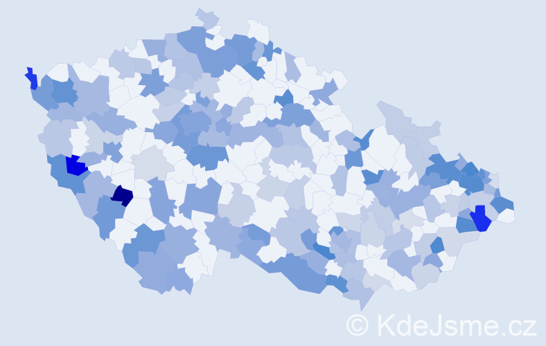 Jméno: 'Mathias', počet výskytů 344 v celé ČR