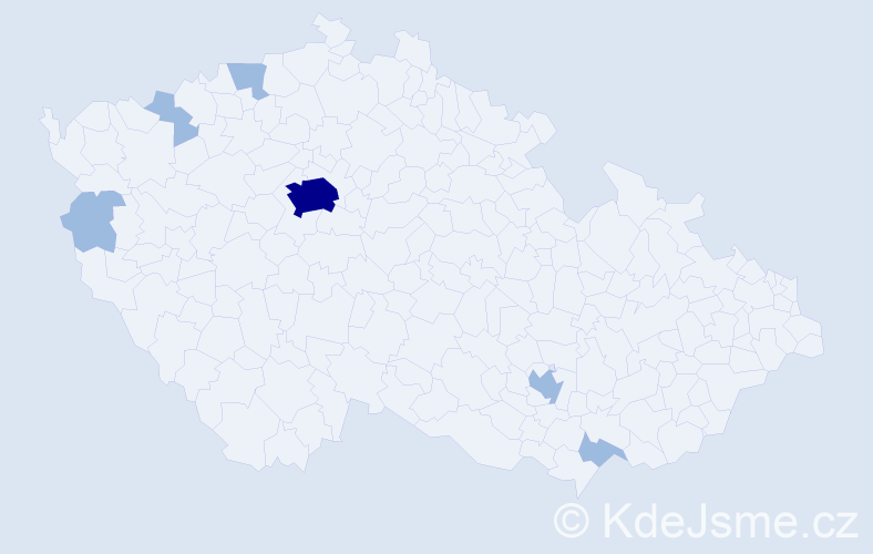 Jméno: 'Isa', počet výskytů 9 v celé ČR