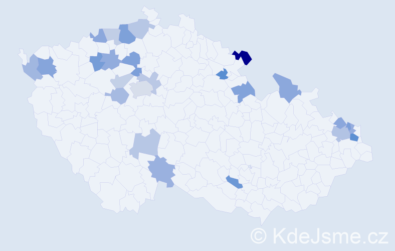 Jméno: 'Vasiľ', počet výskytů 38 v celé ČR