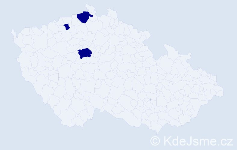 Jméno: 'Viktorie Klára', počet výskytů 3 v celé ČR