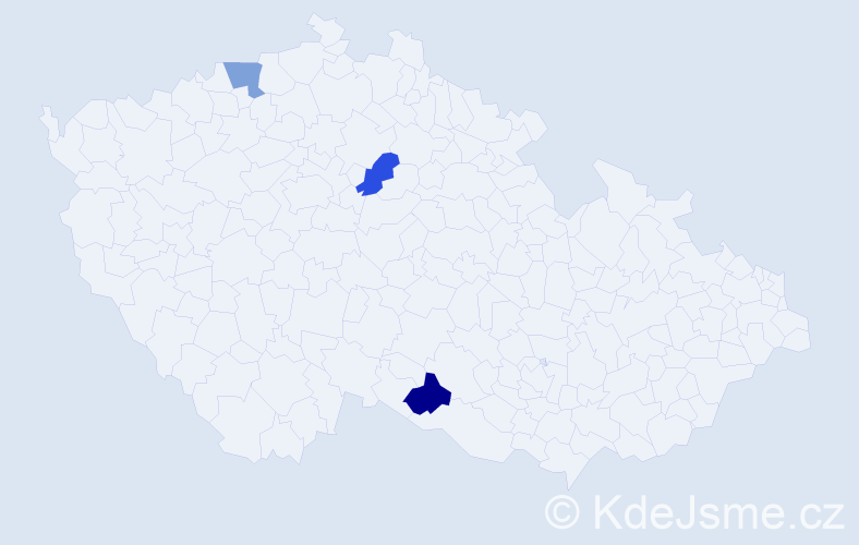 Jméno: 'Klára Lucie', počet výskytů 3 v celé ČR
