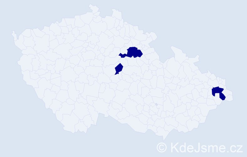 Jméno: 'Nicolas Benjamin', počet výskytů 3 v celé ČR