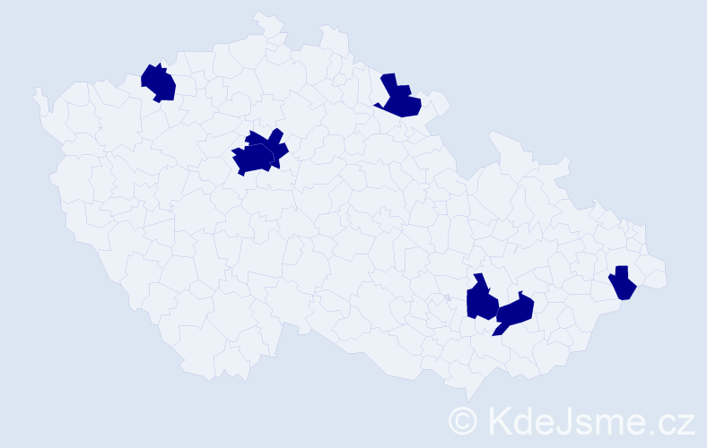 Jméno: 'Alexie', počet výskytů 7 v celé ČR