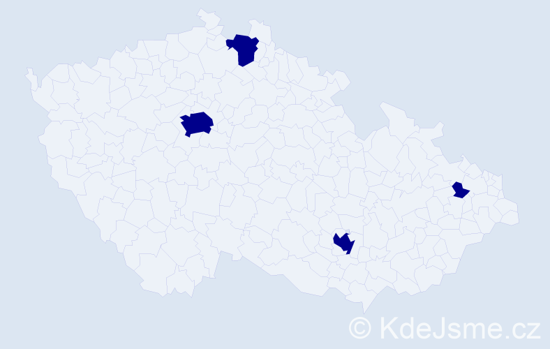 Jméno: 'Nella Viktorie', počet výskytů 4 v celé ČR