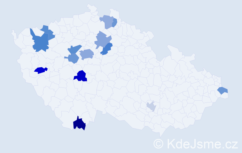 Jméno: 'Vadym', počet výskytů 22 v celé ČR
