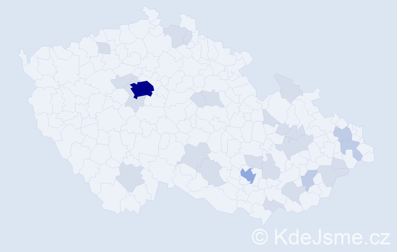 Jméno: 'Mirjana', počet výskytů 51 v celé ČR