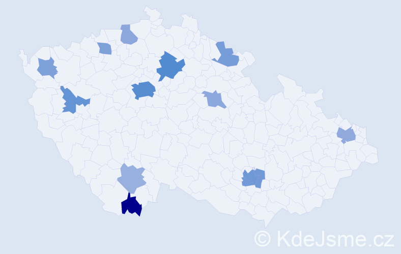 Jméno: 'Mauro', počet výskytů 32 v celé ČR