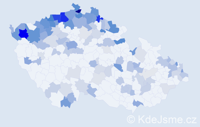 Jméno: 'Doris', počet výskytů 334 v celé ČR