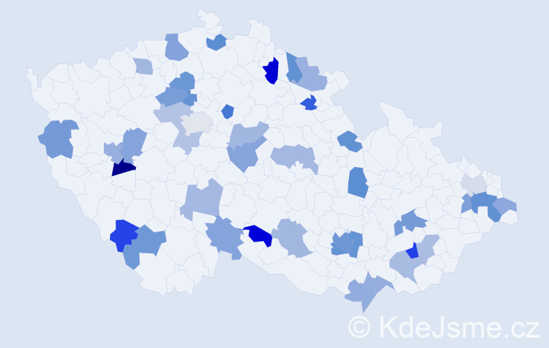 Jméno: 'Luciana', počet výskytů 56 v celé ČR