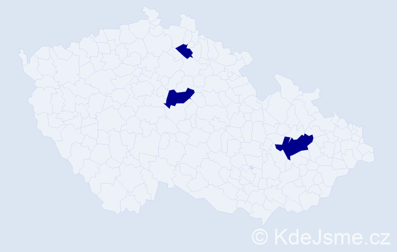 Jméno: 'Sarah Ellen', počet výskytů 3 v celé ČR
