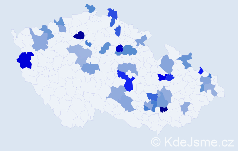 Jméno: 'Máša', počet výskytů 58 v celé ČR