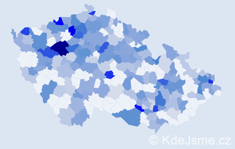 Jméno: 'Světluše', počet výskytů 444 v celé ČR