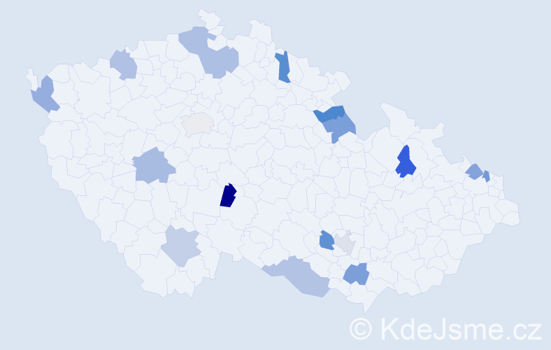 Jméno: 'Miriama', počet výskytů 18 v celé ČR