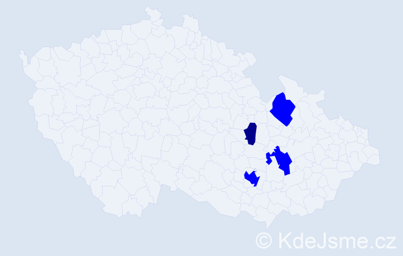 Jméno: 'Adleta', počet výskytů 5 v celé ČR