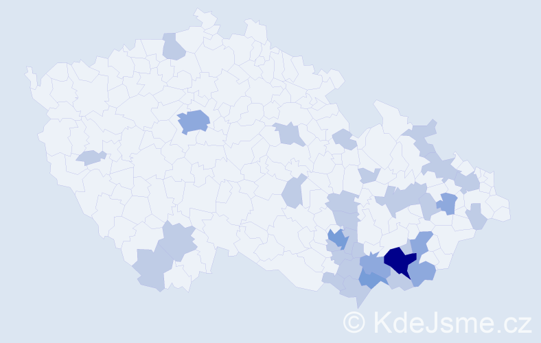 Jméno: 'Kliment', počet výskytů 50 v celé ČR