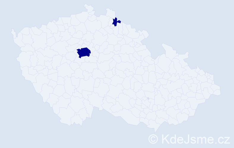 Jméno: 'Nhu', počet výskytů 2 v celé ČR