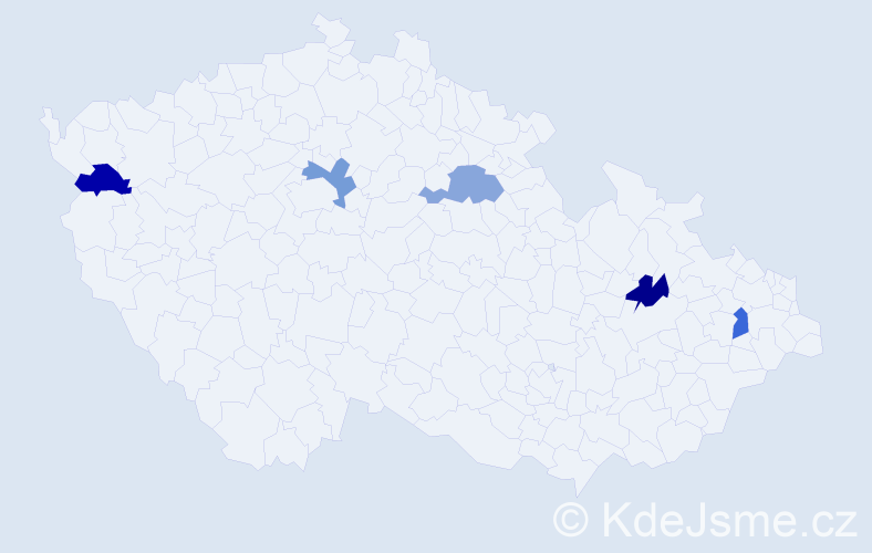 Jméno: 'Van Khiem', počet výskytů 5 v celé ČR
