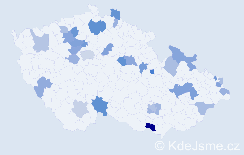 Jméno: 'Kornélie', počet výskytů 48 v celé ČR