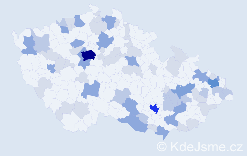 Jméno: 'Fabian', počet výskytů 160 v celé ČR