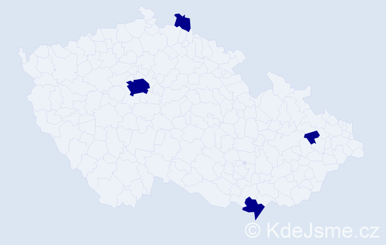 Jméno: 'Leia', počet výskytů 4 v celé ČR