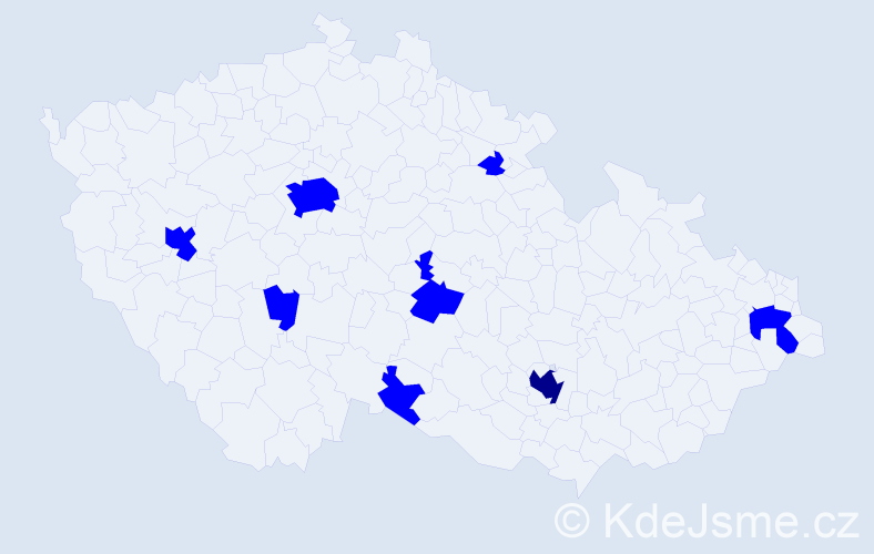 Jméno: 'Guido', počet výskytů 9 v celé ČR