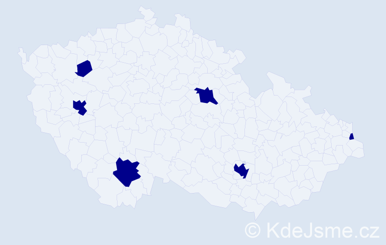 Jméno: 'Veronika Sarah', počet výskytů 6 v celé ČR