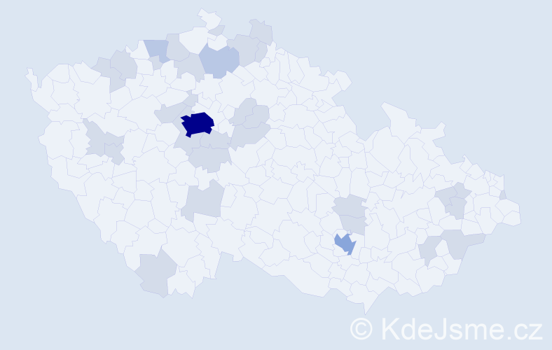 Jméno: 'Madeleine', počet výskytů 55 v celé ČR