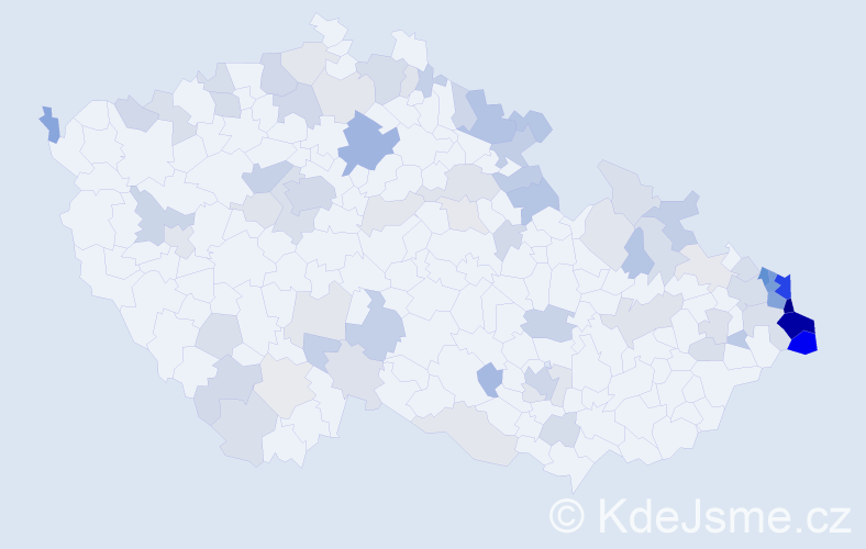 Jméno: 'Tadeusz', počet výskytů 210 v celé ČR