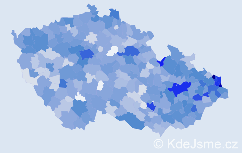 Jméno: 'Evžen', počet výskytů 3245 v celé ČR