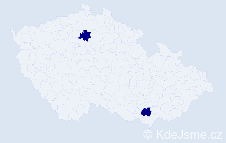 Jméno: 'Myslimír', počet výskytů 2 v celé ČR