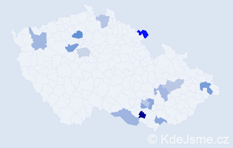 Jméno: 'Larissa', počet výskytů 20 v celé ČR