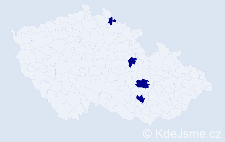 Jméno: 'Veronika Tereza', počet výskytů 4 v celé ČR
