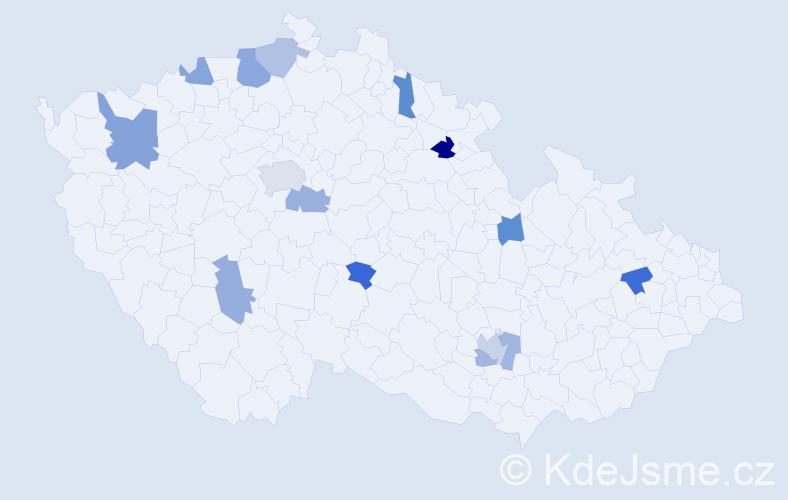 Jméno: 'Martin Jan', počet výskytů 20 v celé ČR