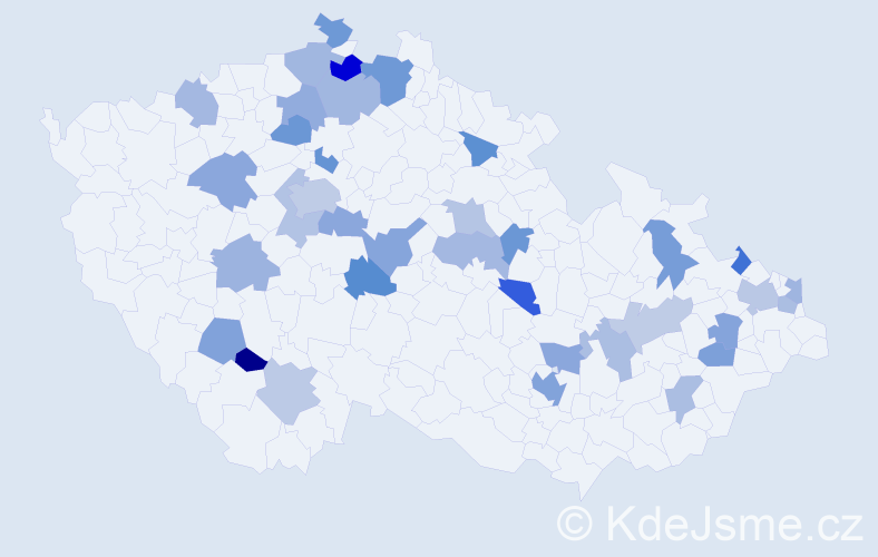 Jméno: 'Mattias', počet výskytů 49 v celé ČR