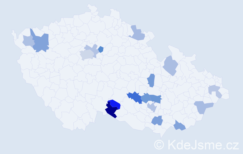 Jméno: 'Živa', počet výskytů 28 v celé ČR